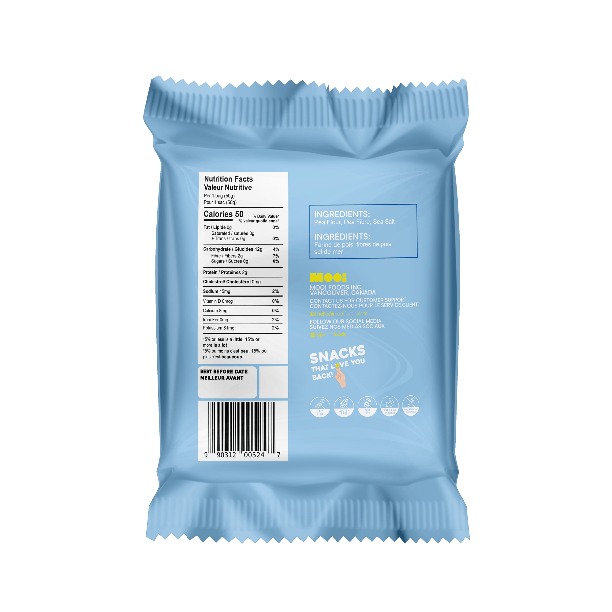 Sea Salt Protein & Fibre Vegan Pea Puffs - 15 Gram